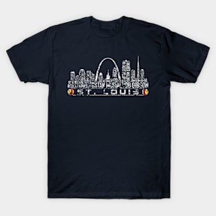 St. Louis Baseball Team All Time Legends, St. Louis City Skyline T-Shirt